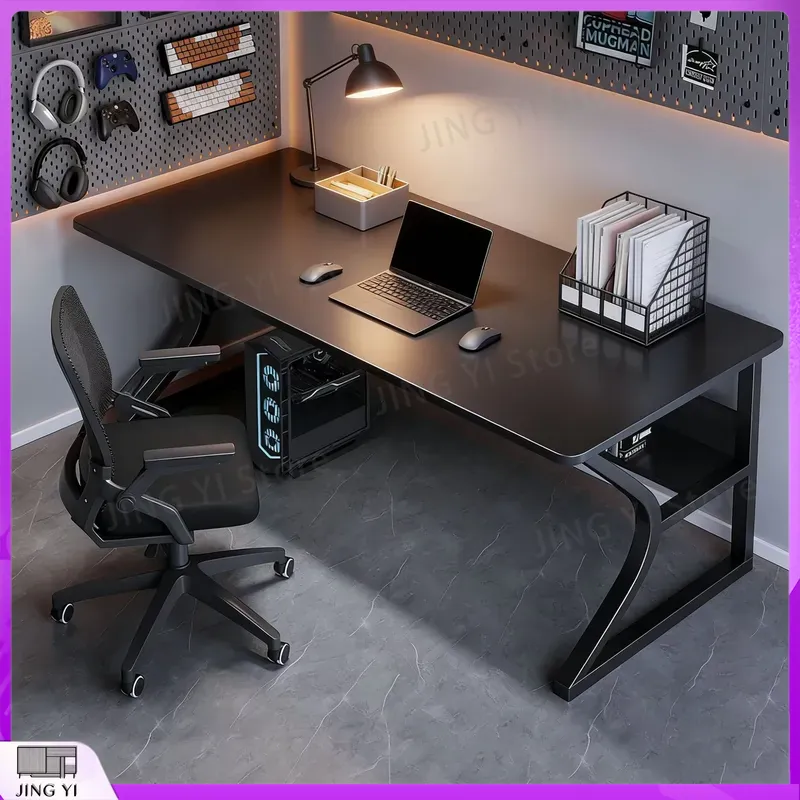 Pc Gaming Cafe - طاولة ألعاب سوداء لتجهيزات الكمبيوتر للرياضات