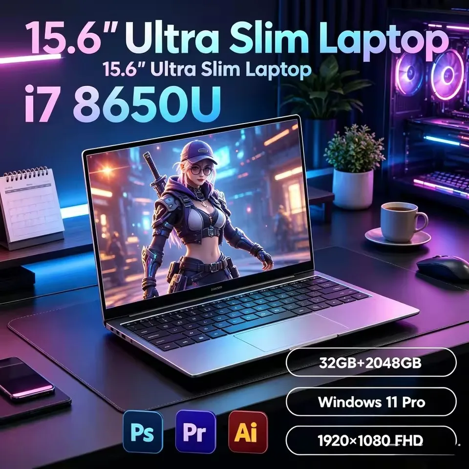 Pc Gaming I7 - كمبيوتر محمول بنظام ويندوز 11 برو،