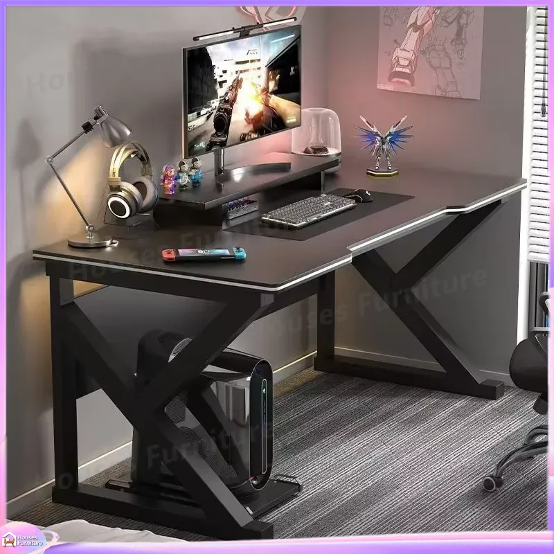 Pc Gaming Cafe - طاولة ألعاب معدنية سوداء من MDF