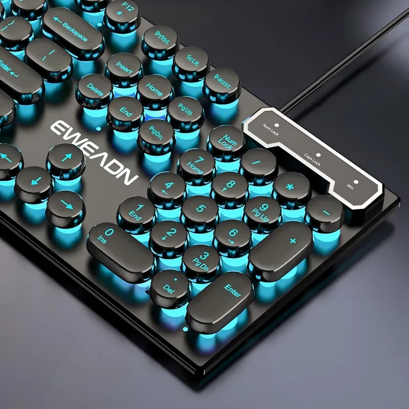 Pc Gaming Rgb - مجموعة لوحة مفاتيح وماوس بتصميم ريترو