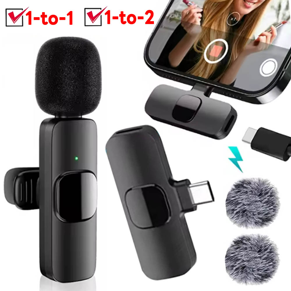 Gaming Microphone - ميكروفون لافالير لاسلكي محمول صغير الحجم