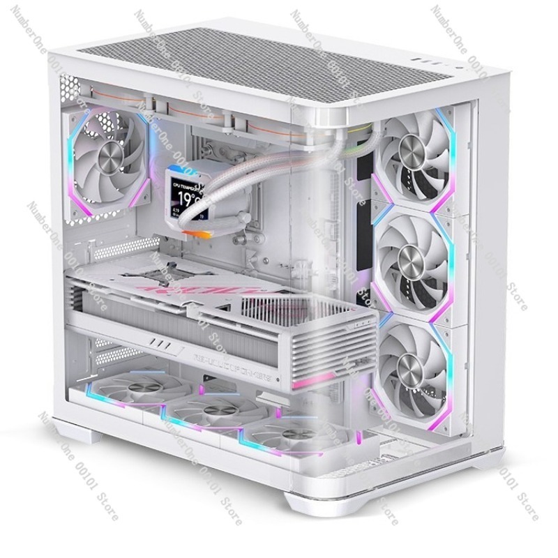 Pc Gaming Cafe - هيكل كمبيوتر مكتبي منحني من الزجاج