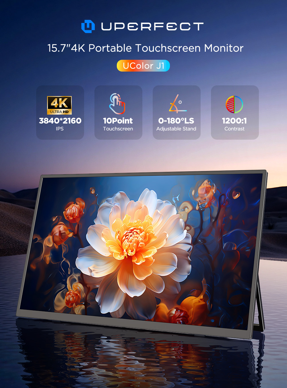 شاشة محمولة UPERFECT بدقة 4K ت - مراجعة Pc Gaming Y Monitor وسعره