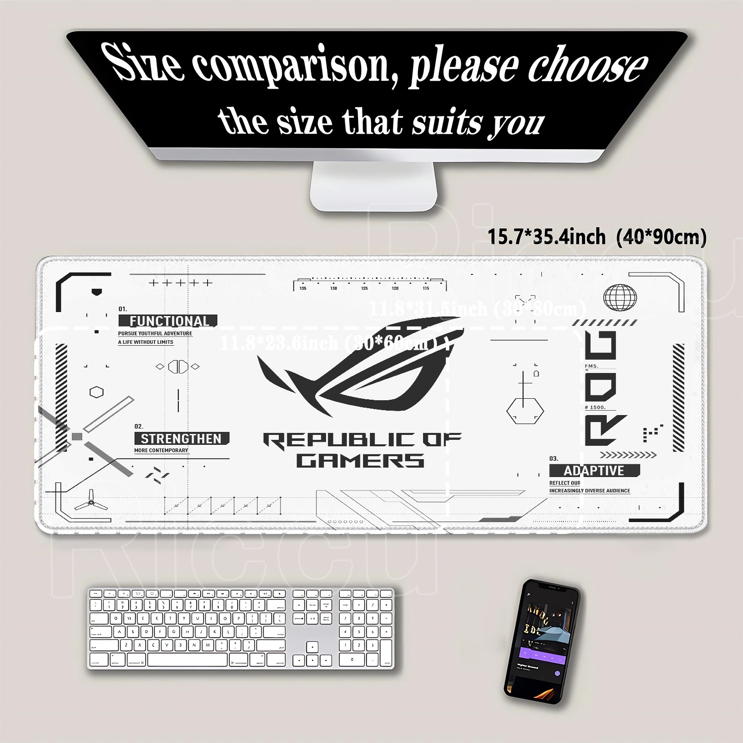 لوحة ماوس كبيرة للألعاب من R-R - مراجعة Pc Gaming Asus Rog وسعره