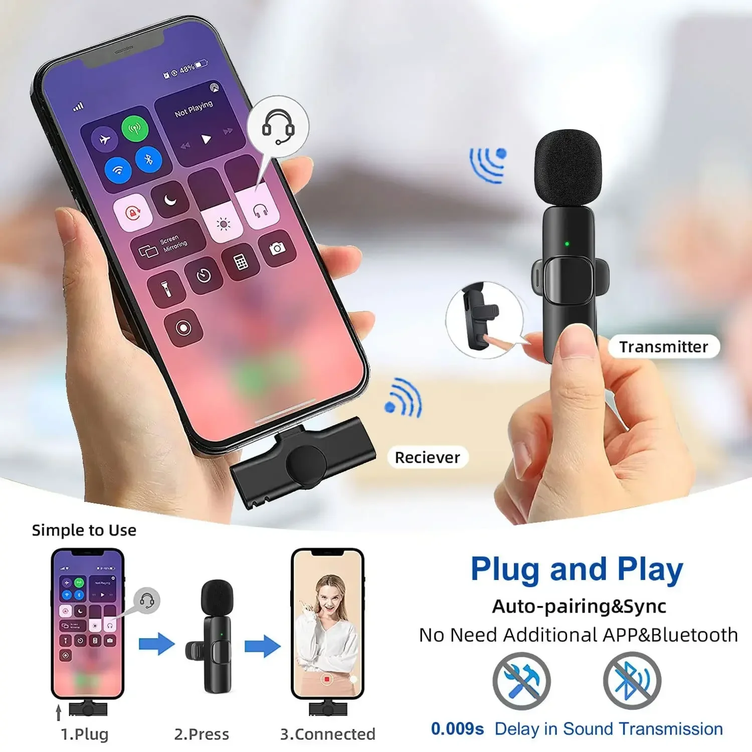 ميكروفون لافالير لاسلكي 2.4 جي - مراجعة Gaming Microphone وسعره
