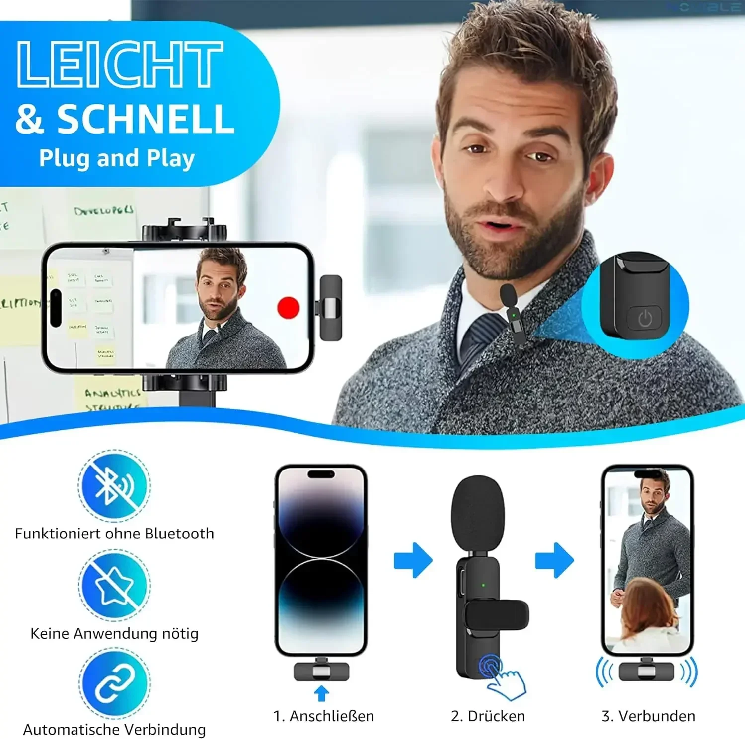 ميكروفون لافالير لاسلكي 2.4 جي - مراجعة Gaming Microphone وسعره
